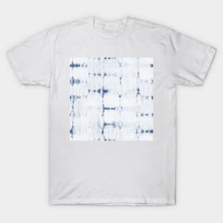 Soft texture of Shibori squares - navy blue and white T-Shirt